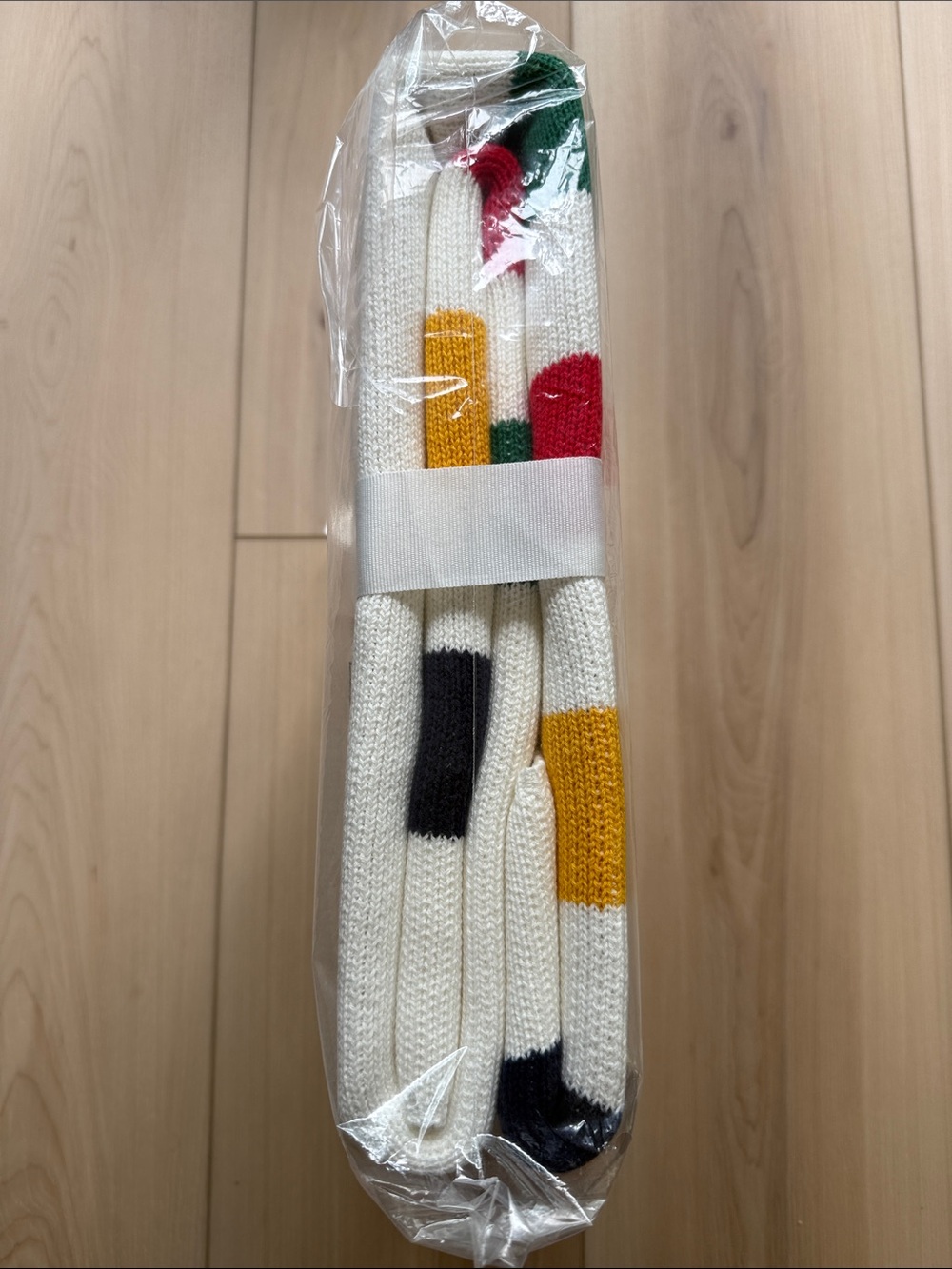 Hudson’s Bay Cotton Knit Throw Blanket Multi Stripe 50” x 60” NWT - Picture 4 of 5